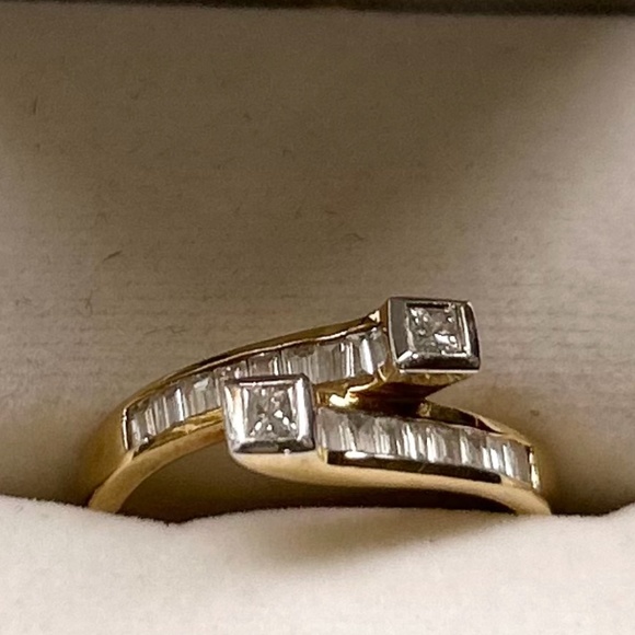 Genuine Engagement Diamond Ring in Gold Plate